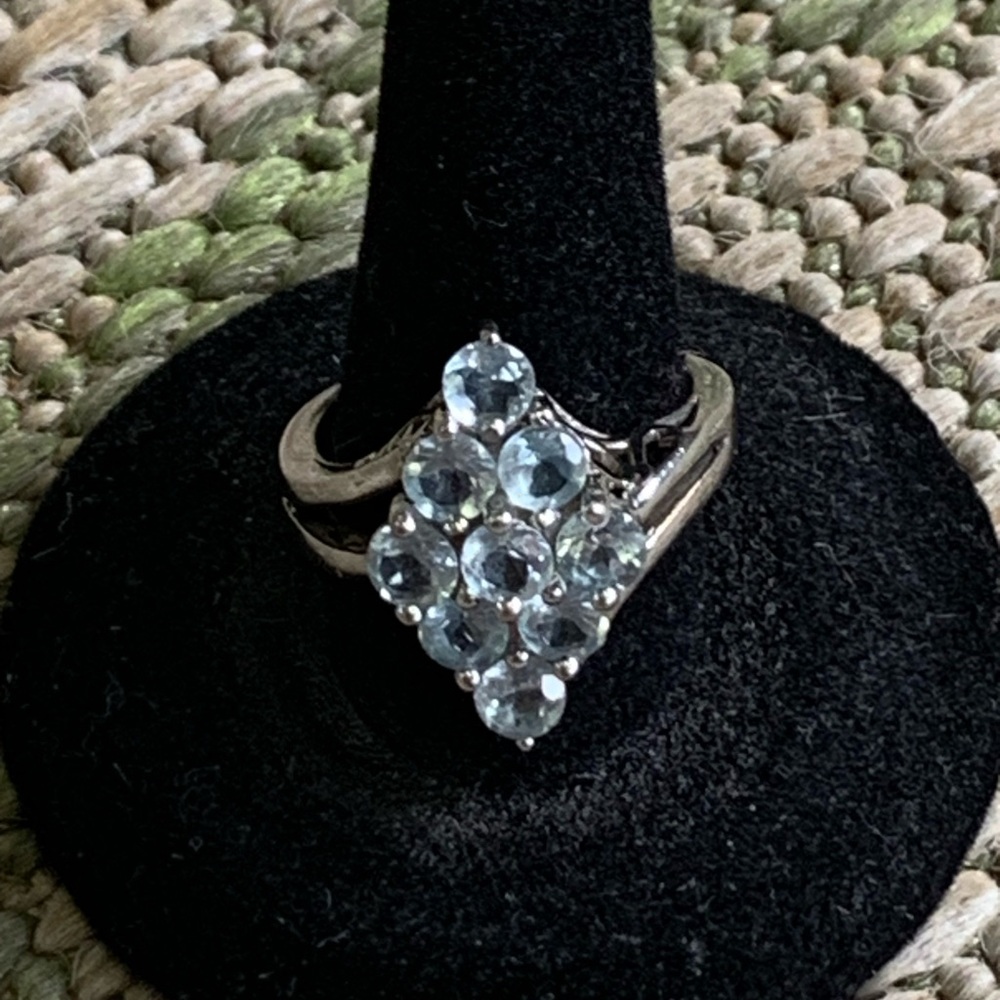 Blue Sapphire .925 Sterling Silver Ring, Size 7